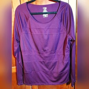 DANSKIN Deep Purple Long Sleeve Blouse
